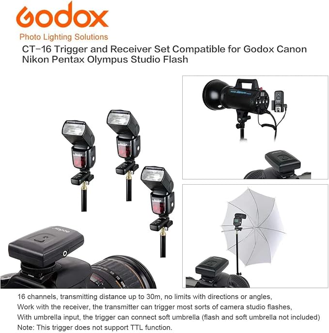 Godox CT-16 Wireless Radio Flash Trigger Receiver Kit, 16 Channel 433MHz - Image 5