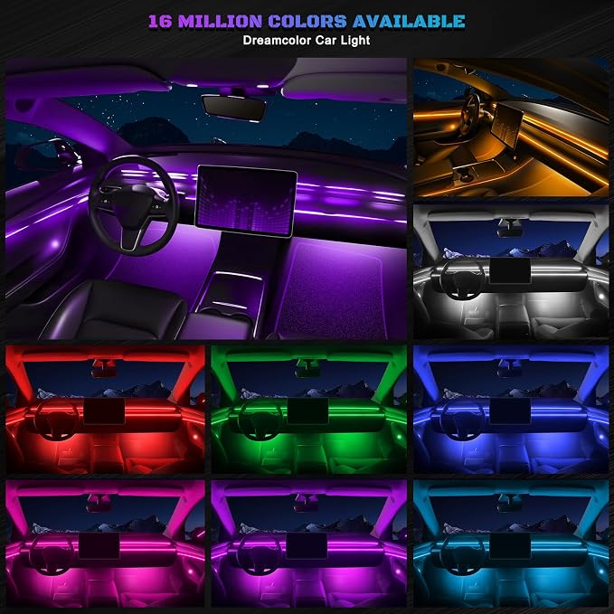 RGB Acrylic Interior Car LED Strip Light - Image 2