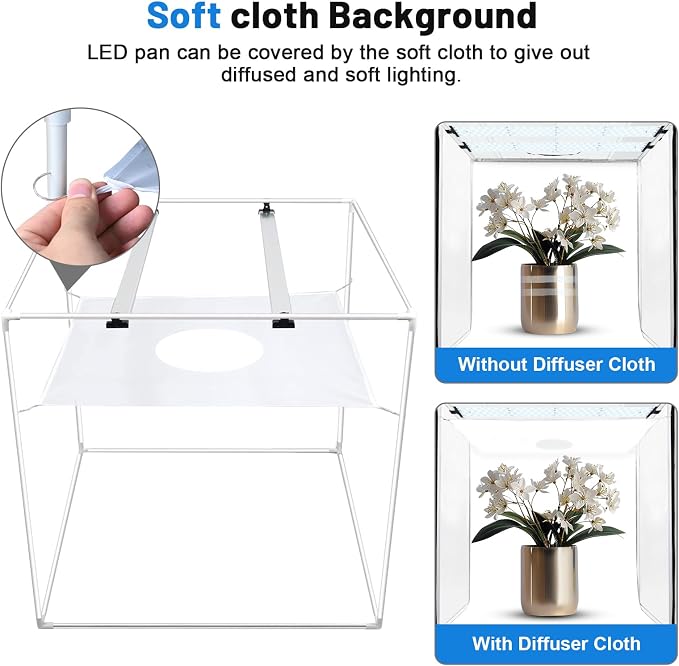 Photo Light Box 40x40 Inch for Photography, 3 Color 10-Level Adjustable Photo - Image 4