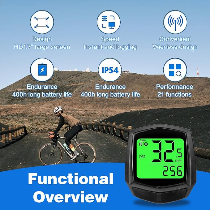 2026 New Bike Computer and Bike Odometer Wireless MPH KM/H Bicycle Speedometer - Image 2