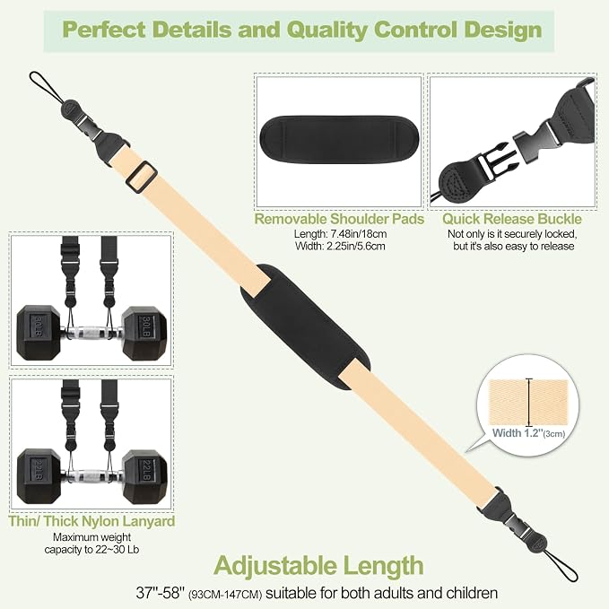 Universal Shoulder Strap, Removable Neoprene Padded Camera Strap, Adjustable - Image 6