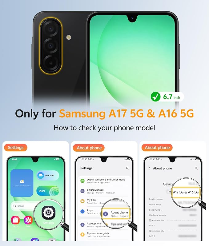 FNTCASE for Galaxy A17/A16 5G Phone Case: for Samsung A17 Cases Matte - Image 2