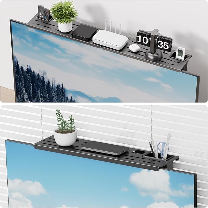 CABTE Adjustable Steel TV Top Shelf, Floating TV Stand, Universal Monitor Shelf - Image 8