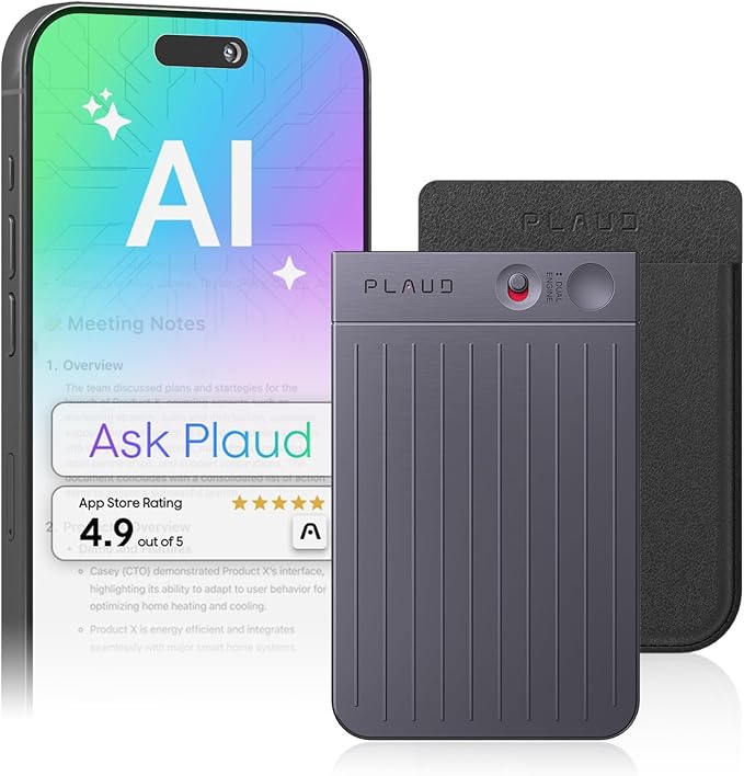 Plaud Note AI Voice Recorder, Note Taker w/Case, App Control, Transcribe & by PlaudOfficial