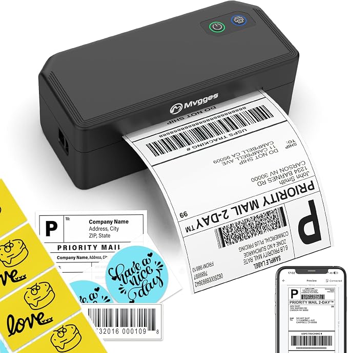 Mvgges Shipping Label Printer, Compatible by Mvgges