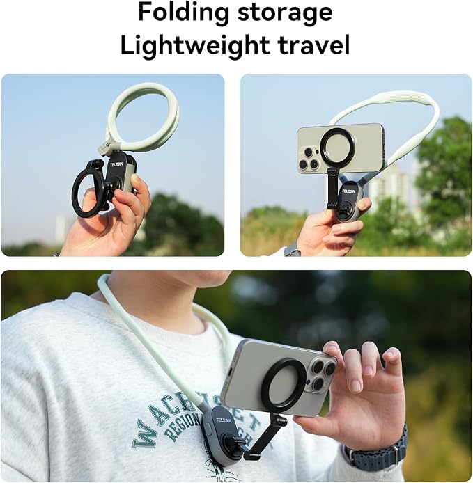 TELESIN Magnetic Neck Mount for Phones, Cell Phone Holder Stand Hanging on Neck - Image 6