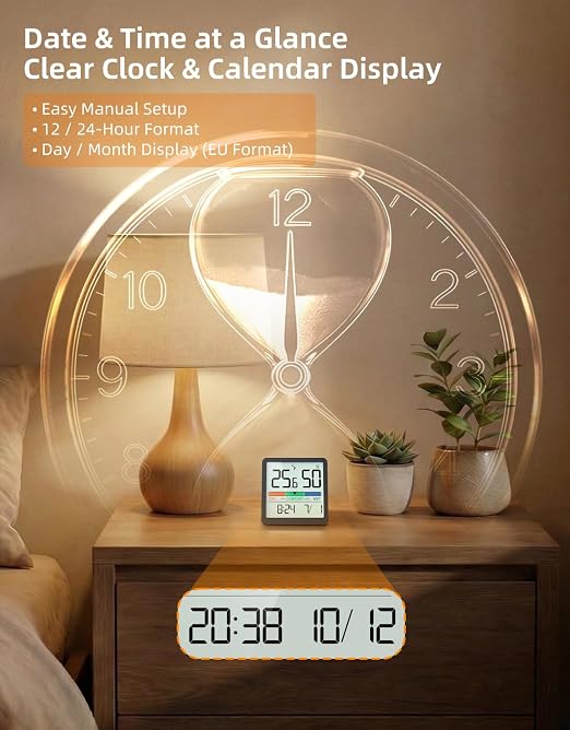 NOKLEAD Indoor Thermometer Hygrometer, Mini Desktop Digital Temperature and - Image 6