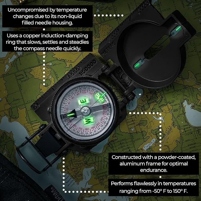 Cammenga Official US Military Tritium Lensatic Compass, Accurate Waterproof - Image 8