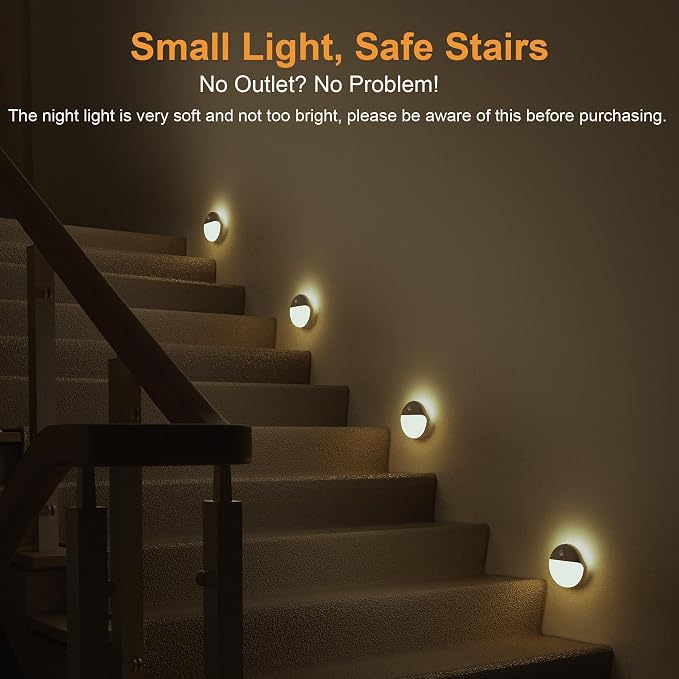YUNLEX 2 Pack Motion Sensor Night Light, 3 Lighting Modes, Stepless Dimming - Image 2