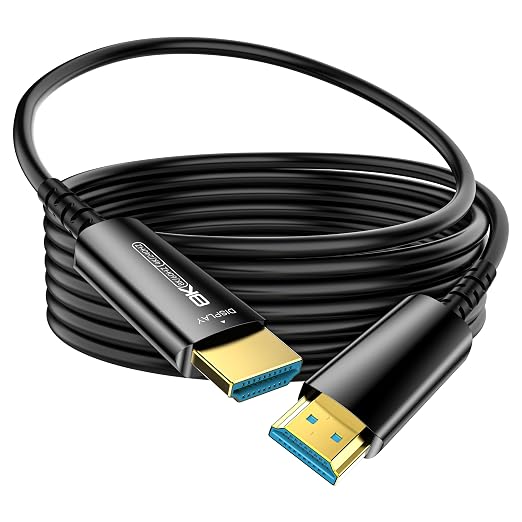 Fiber Optic HDMI Cable 165 FT, Long HDMI 2.1 Cable, Extra Slim 48Gbps Ultra by DGHUMEN