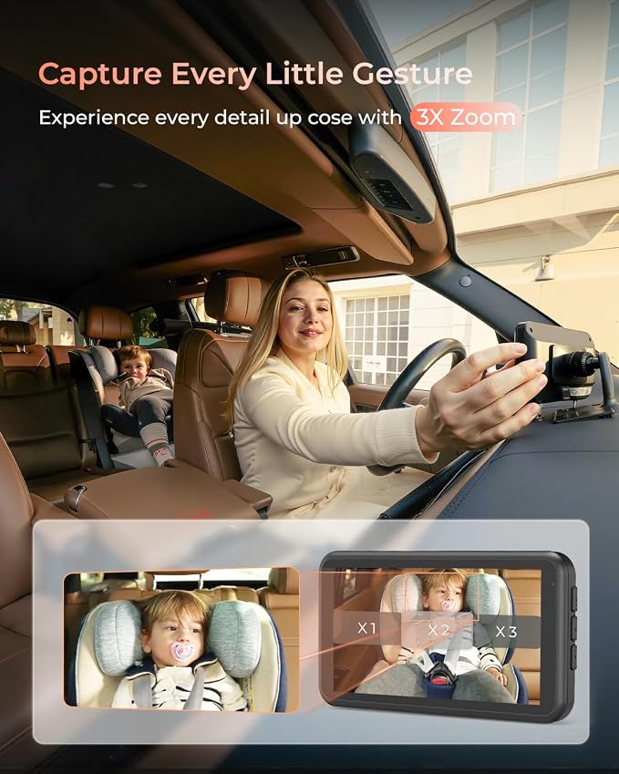Babyvue BV6 Wireless Baby Car Camera Fast Setup, No Wiring Car Baby Monitor | - Image 9