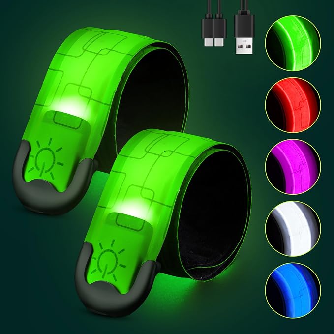 Fitense Rechargeable LED Armband 2-Pack, High Visibility Running Gear by Fitense
