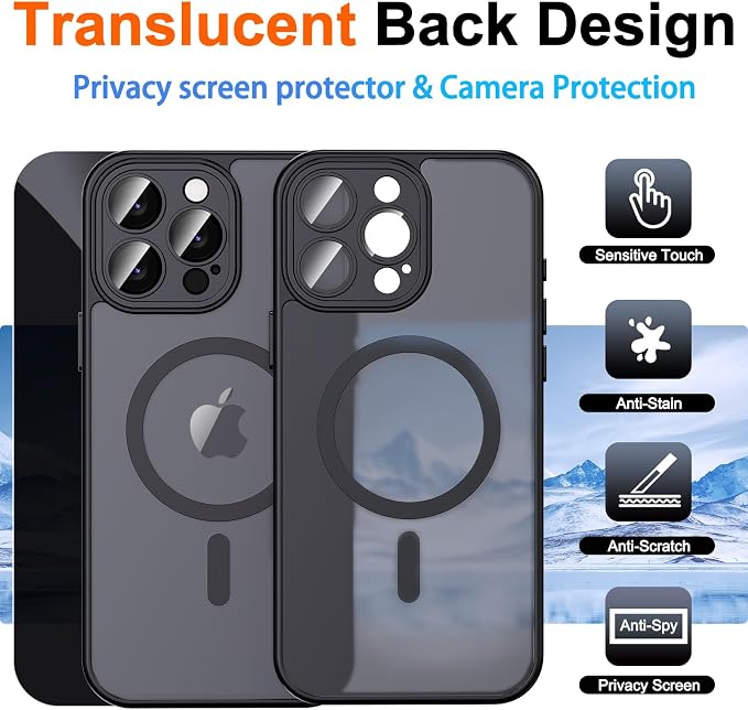 for iPhone 15 Pro Case with Privacy Screen Protector and Camera Protection - Image 2