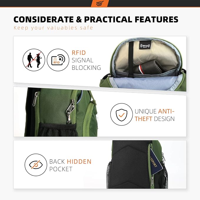 SKYSPER Sling Bag RFID Crossbody Sling Backpack Cross Body Shoulder Bag Travel - Image 3