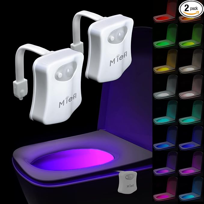 Toilet Light Motion Sensor 16 Colors Changing, LED Glow Bowl inside Toilet Light by MIEFL