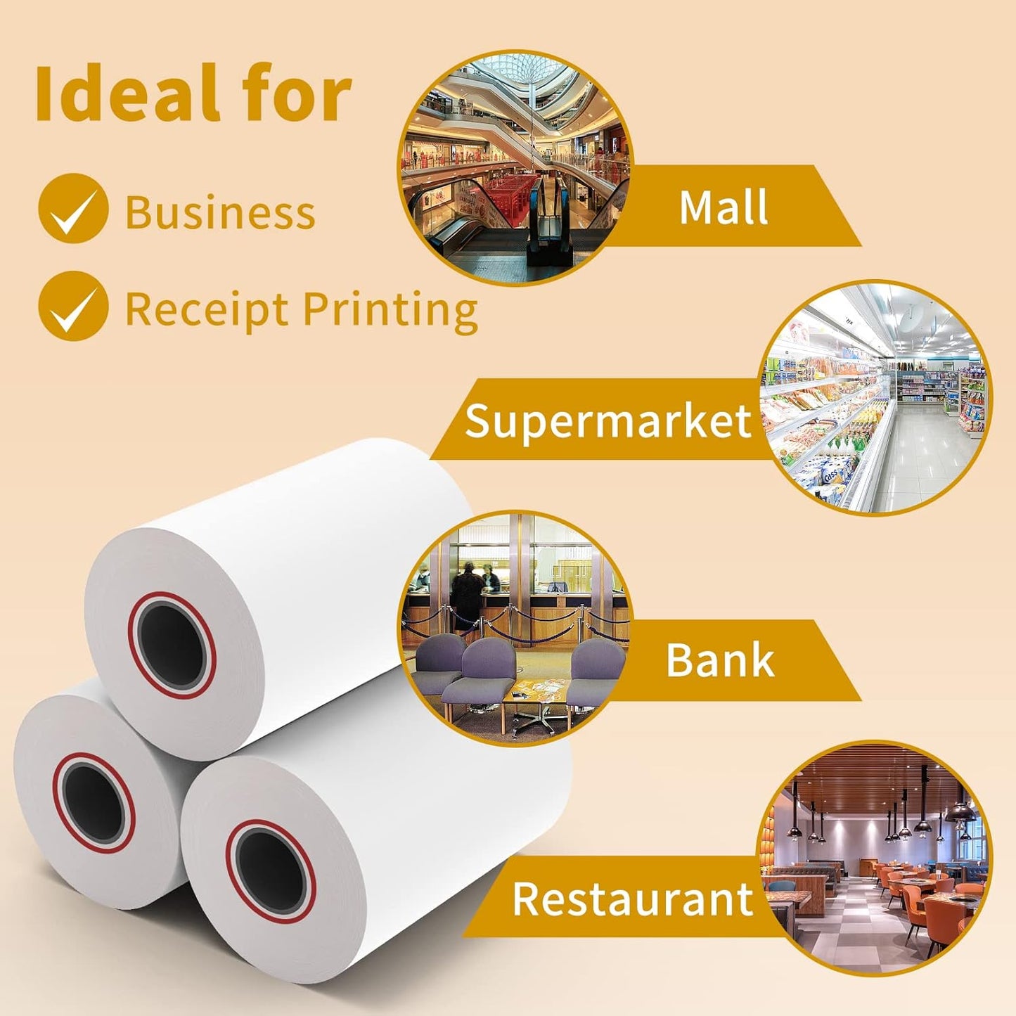 MFLABEL® 150 Rolls 2 1/4" x 85' Thermal Paper Cash Register POS Receipt Paper
