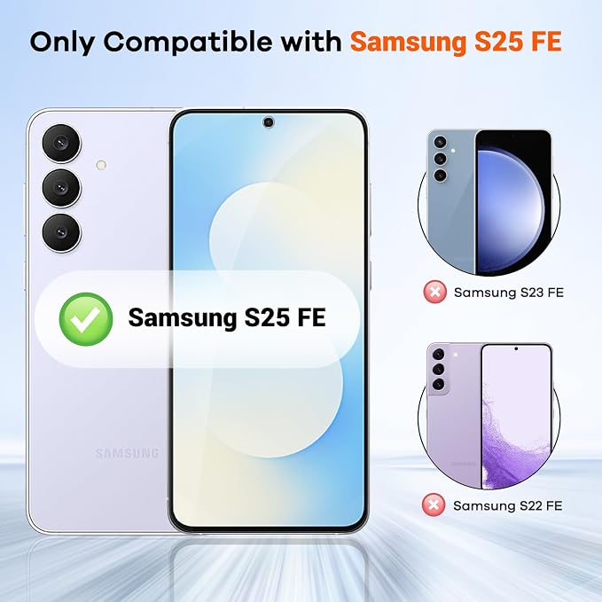 3+3 Pack for Samsung Galaxy S25 FE 5G Privacy Screen Protector & Phone Camera - Image 2