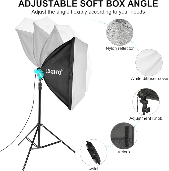 Photography Lighting kit with Backdrops, 8.5x10ft Backdrop Stands, UL Certified - Image 2