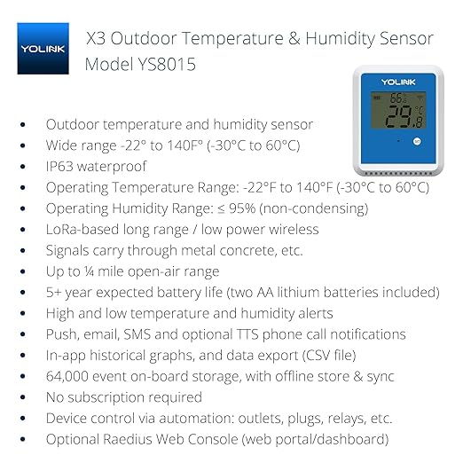 YoLink X3 Outdoor Temperature and Humidity Sensor - Image 2