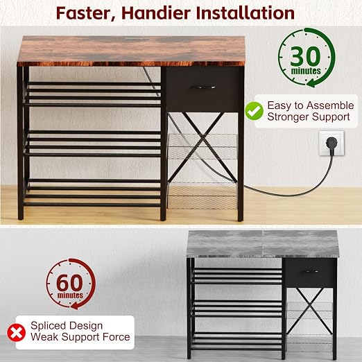 3D Printer Stand with Filament Storage Rack, 3D Printer Table with Power Outlet - Image 6