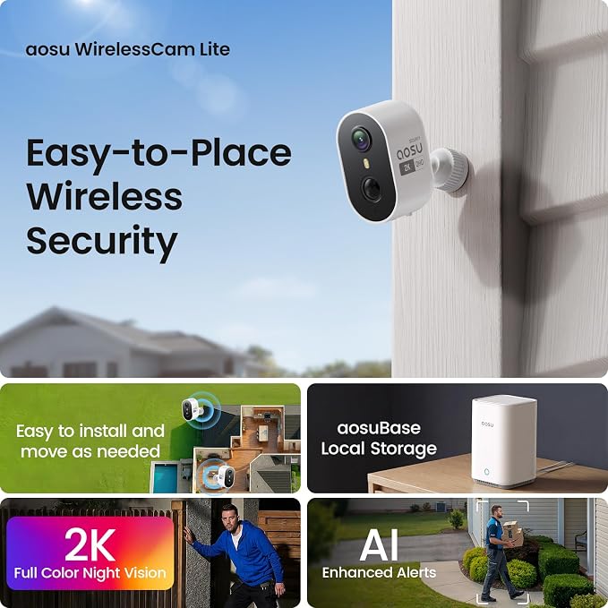aosu Wireless Outdoor Security Camera Kit - Image 2