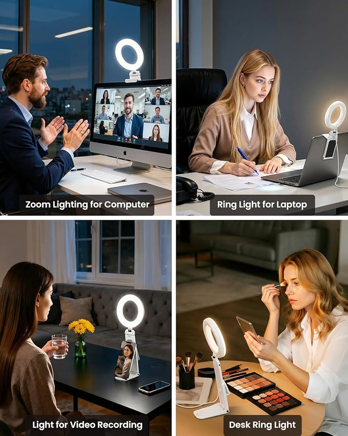 Ring Light for Laptop Desk Clip On, Small Computer Video Conference Lighting - Image 6