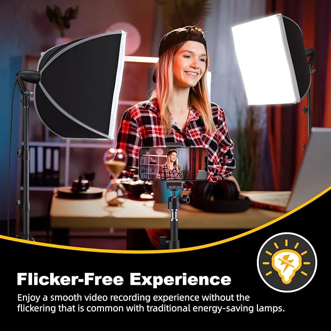 LINCO Lincostore Softbox Photography Lighting Kit 16'' x 16'' Professional - Image 2