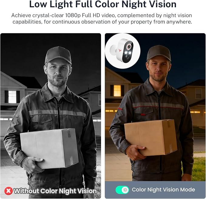 1080P Wireless Security Camera Outdoor, Battery Powered, AI Human Detection - Image 6