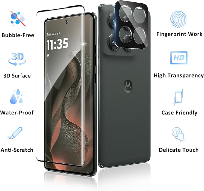 2+2 Pack for Motorola Edge 2025 Screen Protector and Camera Protectors - Image 7