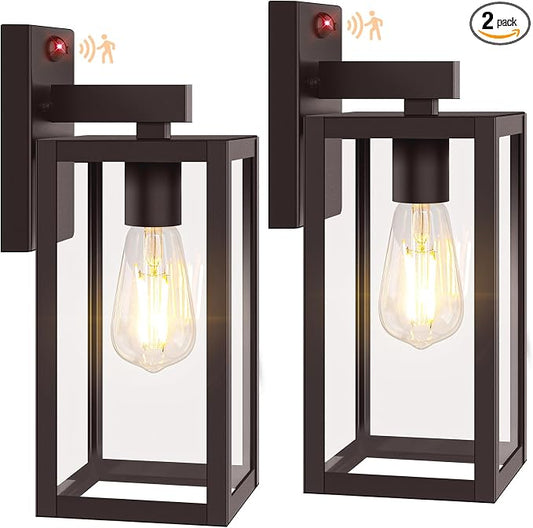 2-Pack Upgraded Motion Sensor Outdoor Wall Lights, 13” Dusk to Dawn Porch by BringYouBrightFuture