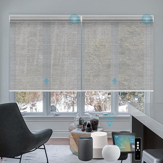 SmartWings Motorized Light Filtering Roller Shades Work by SmartWings