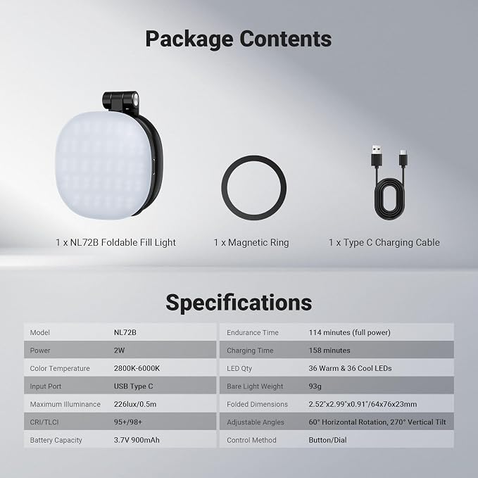 NEEWER Basics Magnetic Selfie Light Compatible - Image 9