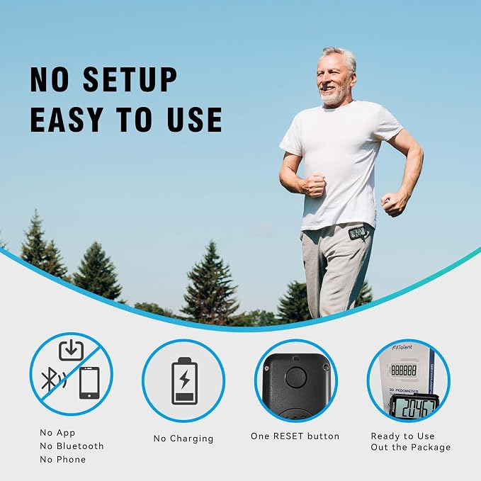 Pedometer for Walking Steps, 3D Accurate Simple Pedometer, Step Counter for Men - Image 4