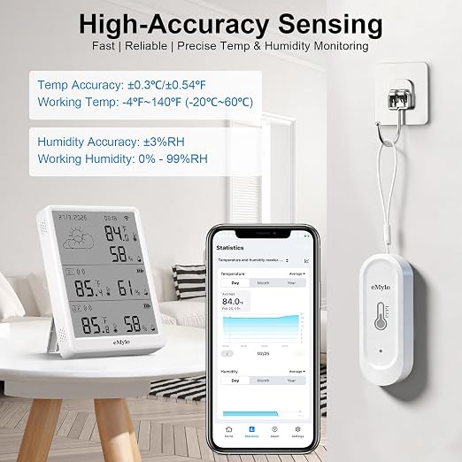 eMylo WiFi Thermometer Hygrometer 3 Pack, Smart Digital Indoor Temperature - Image 7
