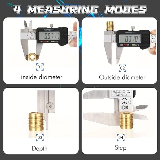 Electronic Digital Caliper Measuring Tool, Stainless Steel Vernier Caliper - Image 4