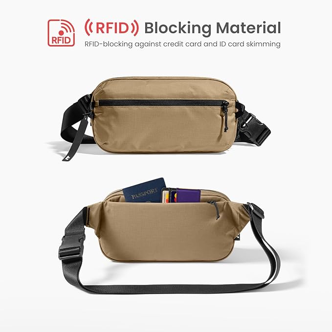 tomtoc 3.5L Sling Bag with RFID Blocking, Crossbody Bag Chest Shoulder Pack - Image 4