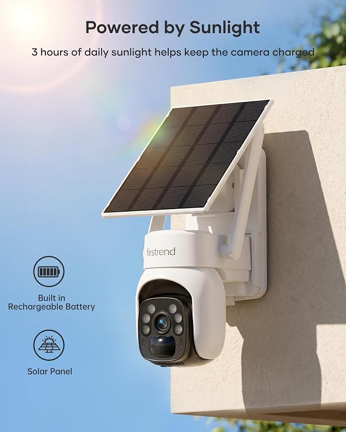 firstrend Solar Security Cameras Wireless Outdoor, No Monthly Fee, Human Auto - Image 8