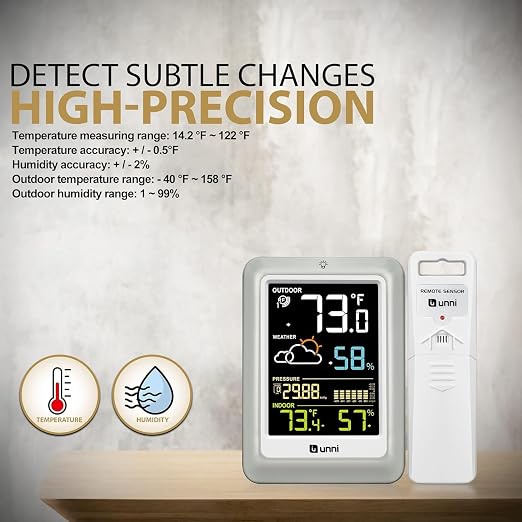 Indoor Outdoor Thermometer Wireless Weather Stations, - Image 3