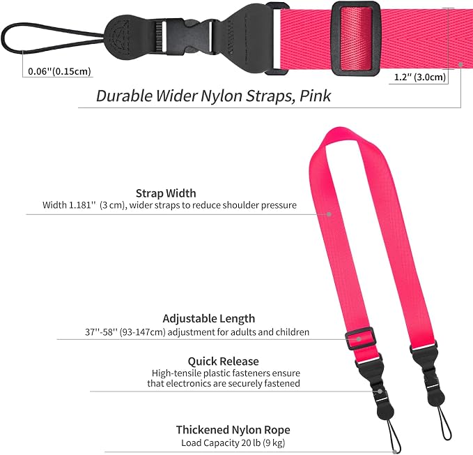 FIEIL 5 Pack Nylon iPad Strap, Adjustable Camera Neck Strap, Comfortable - Image 6