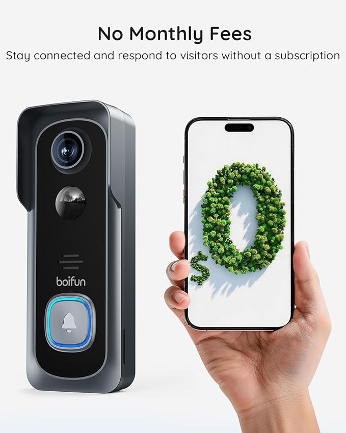 BOIFUN Video Doorbell Camera Wireless – No Subscription Required, 2K HD - Image 4