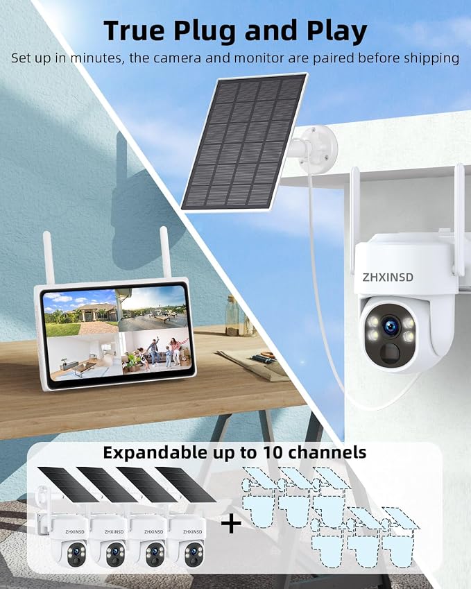 Solar Security Cameras Wireless Outdoor, 4MP FHD Battery Powered Home Security - Image 6