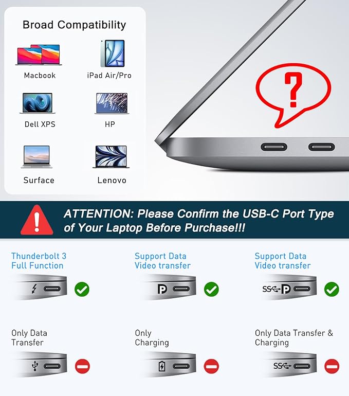 USB C Hub Ethernet HDMI Adapter, 8 in 1 Laptop Docking Station - Image 8