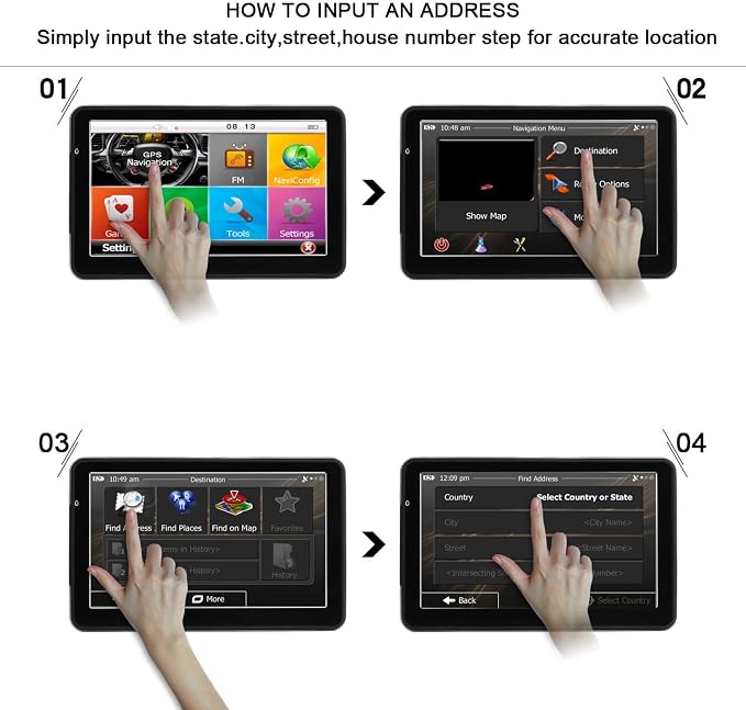 GPS Navigator for Car Truck RV，7 inch Touch Screen Latest 2026 Map, Support - Image 2