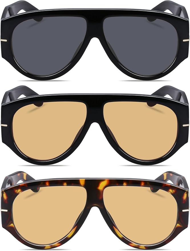 Oversized Retro Aviator Sunglasses - Image 2