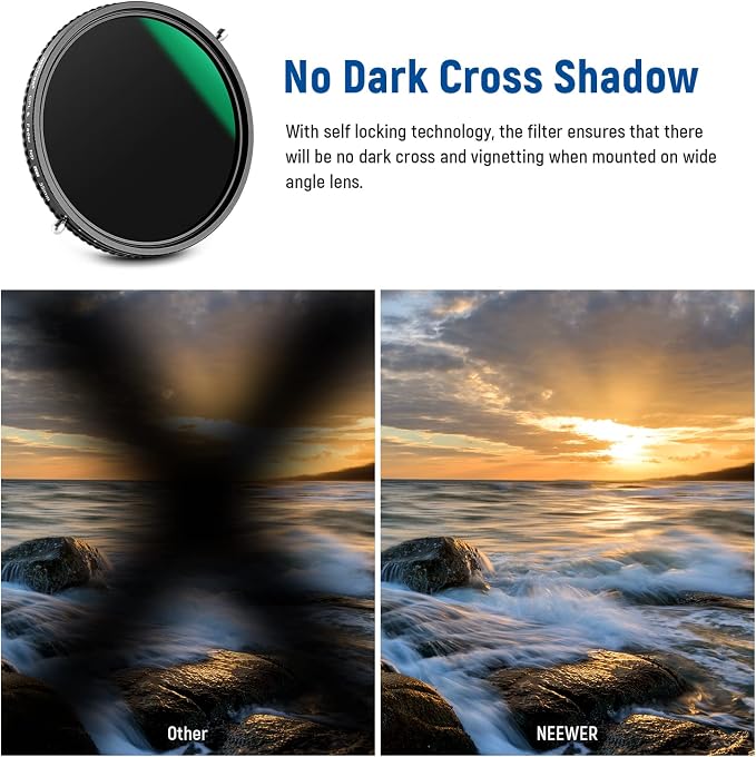 NEEWER 2 in 1 55mm Variable ND Filter ND2–ND32&CPL Filter No X Cross/30 Layer - Image 3