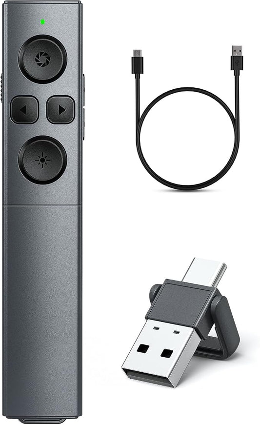 2 in 1 USB Type C Presentation Clicker, Rechargeable Presentation Clicker by NinjaABXY