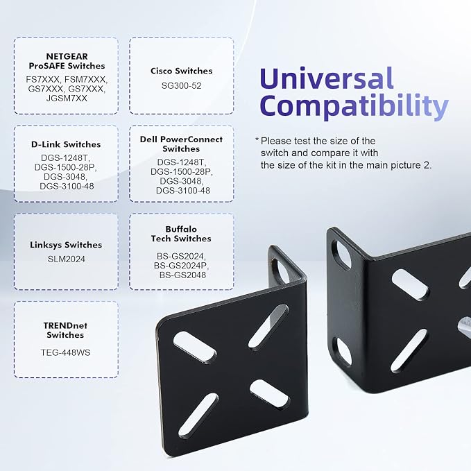 Rack Mount Kit Universal 1U Rack Ears - Image 3