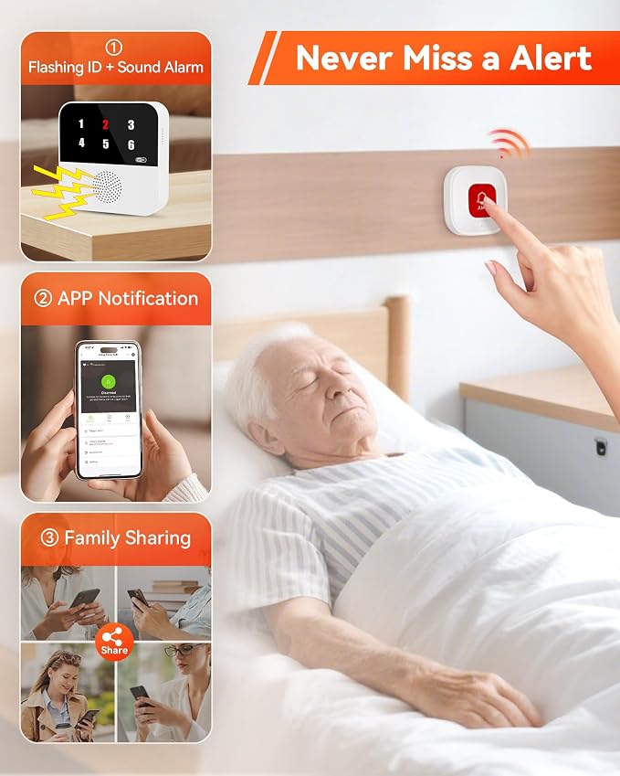 PILSAMSA WiFi Caregiver Pager Wireless Call Button - Image 5