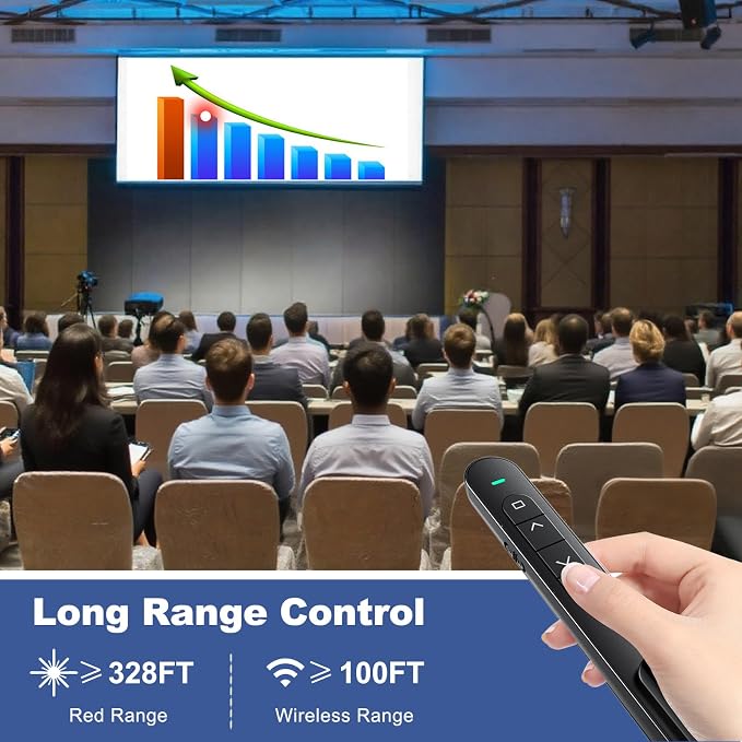 QUI Presentation Clicker with Volume Control, 2.4GHz USB Wireless Presenter - Image 6