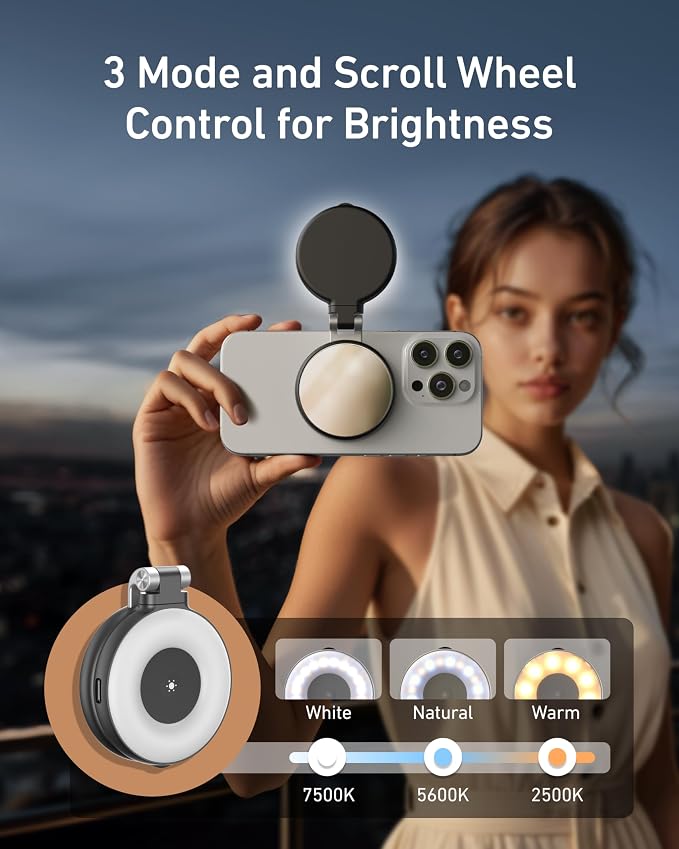 TELESIN C03 Magnetic Phone Beauty Selfie Light Compatible - Image 2